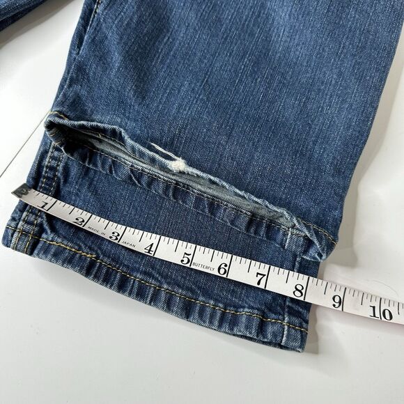 Levis 505 Denim Blue Jeans Mens 36 X 34 Medium Wash Straight Leg Mid Rise - Picture 13 of 14